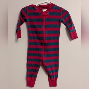 Hanna Andersson Red & Green Striped Pajamas - Size 60